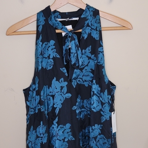 NWT Lovers + Friends | Blue & Black Blossom Halter Mini Dress Size Small - Picture 7 of 7